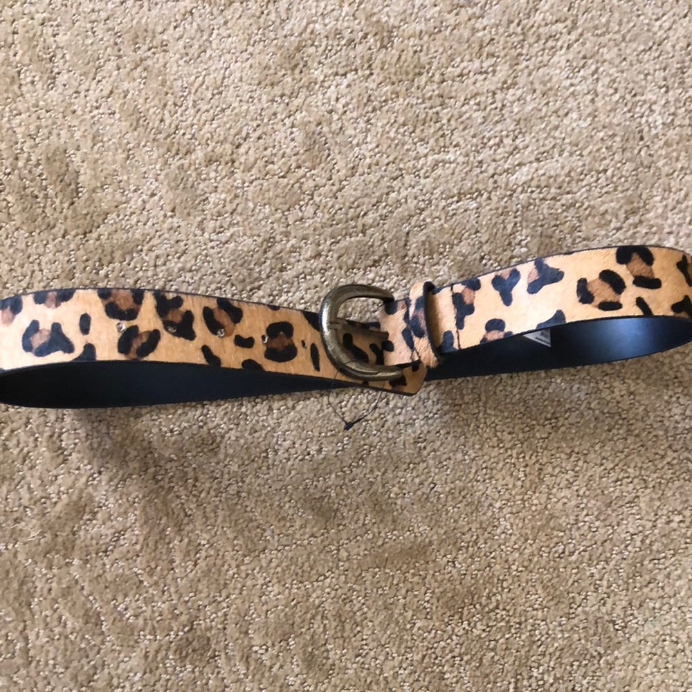 Free People cow hair Leopard belt